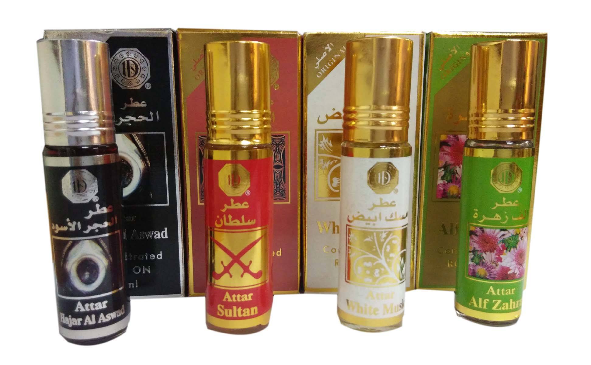 Attar Concentrated perfume oil 4 x 8ML Roll on Bottle ( Retail Box)